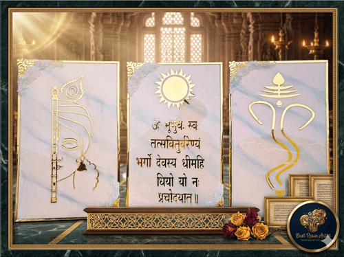 Devine Shloak God Image and Resin Art work by Best Resin Artist Shilpa Amit Shrivastava
