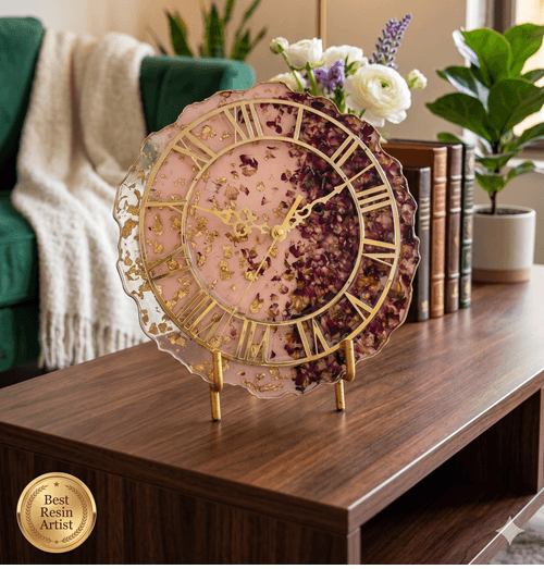 Resin Table Closk and Wall Clock made by Best Resin Artist Shilpa Amit Shrivastava